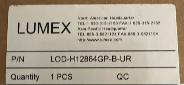 Lumex LOD-H12864GP-B-UR OLED Display (lot of 15)