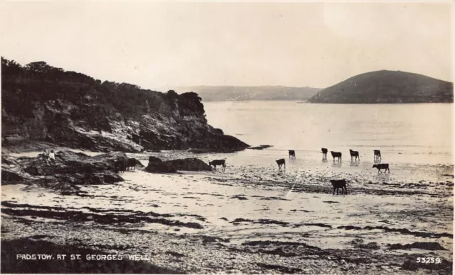 Real Photo Padstow At St George's Well Postcard Photocrom Co Ltd Unposted