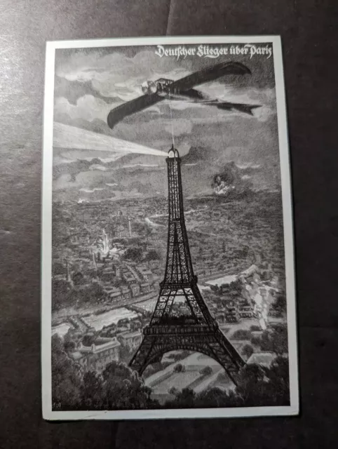 Mint Germany Aviation Paris Eiffel Tower Postcard