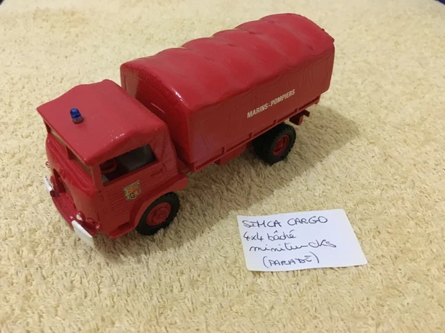 RARE ++ J.R.D. - SIMCA CARGO - CAMION POMPIER - PORTE-PILE Battery