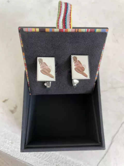 Paul Smith Blonde Naked Lady Cufflinks *NEW IN BOX* EXTREMELY Rare - Authentic