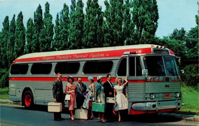 Buffalo NY Niagara Frontier Transit System Old Classic Bus 1960s Vtg Postcard B