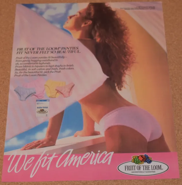 1990 Fruit of the Loom Underwear Panties vintage print ad 90's  advertisement a3