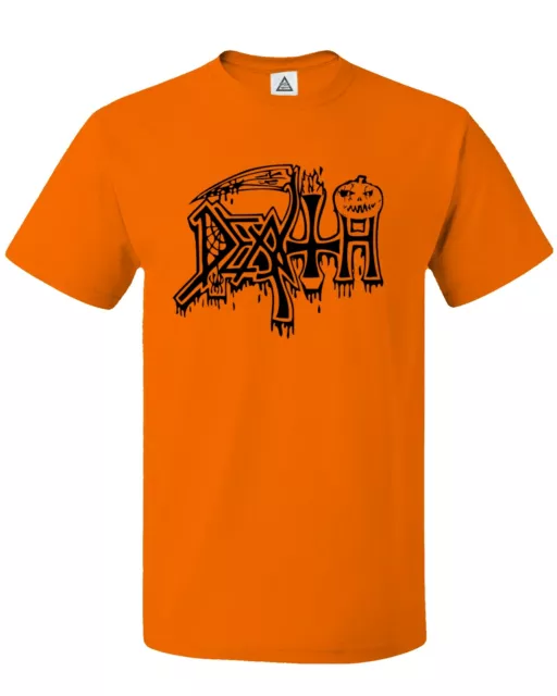 DEATH Halloween Logo Scary Letters Pumpkin Unisex Tee Tshirt