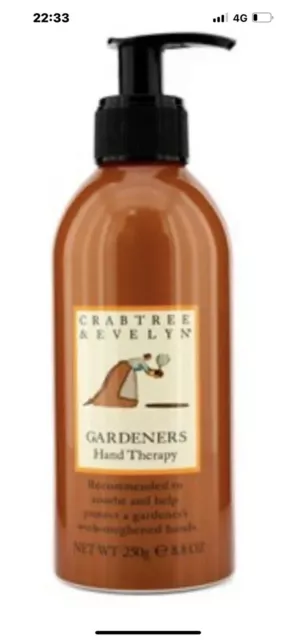 Rare CRABTREE & EVELYN GARDENERS Hand Therapy 250ml Metal Bottle