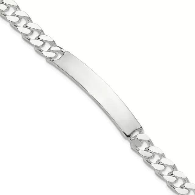 Sterling Silver 8in Curb ID Bracelet for Womens Mens 22.28gram L-8 in