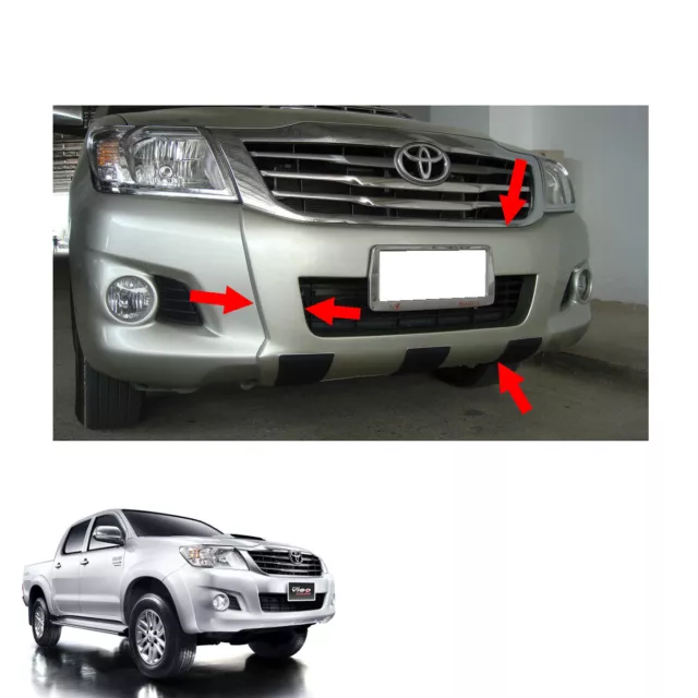 Front Bumper Guard Cover Painted 1 Pc For Toyota Hilux Vigo Champ 2011 - 2014