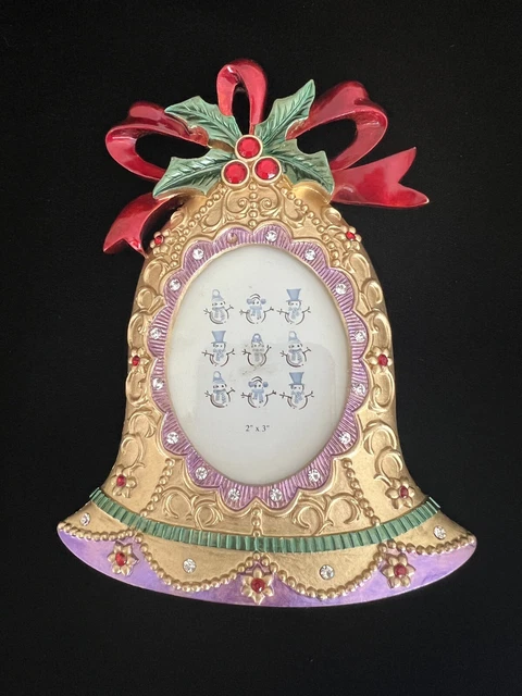 Holiday Christmas Tree Ornament Photo Frame 2"x 3” Ornately Beautiful