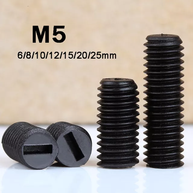 M5*6-25mm Black NYLON Grub Screws Plastic GRUB SCREWS Slotted Head Set Screws