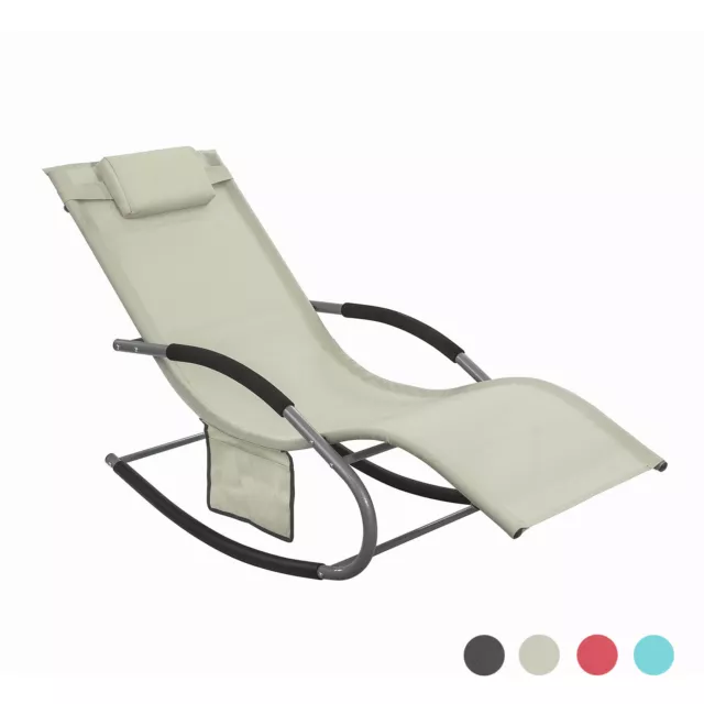 SoBuy® Fauteuil à bascule Chaise Transat de jardin Rocking Chair, OGS28-MI FR
