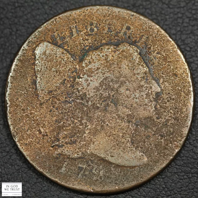 1795 Plain Edge Liberty Cap Copper Large Cent 1C - Corrosion