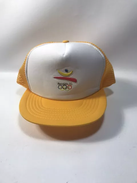 Barcelona 1992 Olympic Games Mesh SnapBack Baseball Cap Hat NWOT Vintage