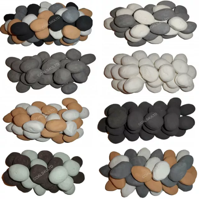 Gas Pebbles Coals Fire Replacement Ceramic Universal Realistic 20 Pebbles