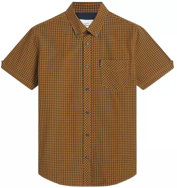 Ben Sherman Signature Gingham Short Sleeve Shirt Mustard 0059142