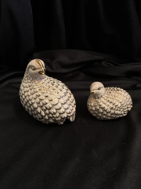 Arnel 2 Pottery Quil Birds Vintage D