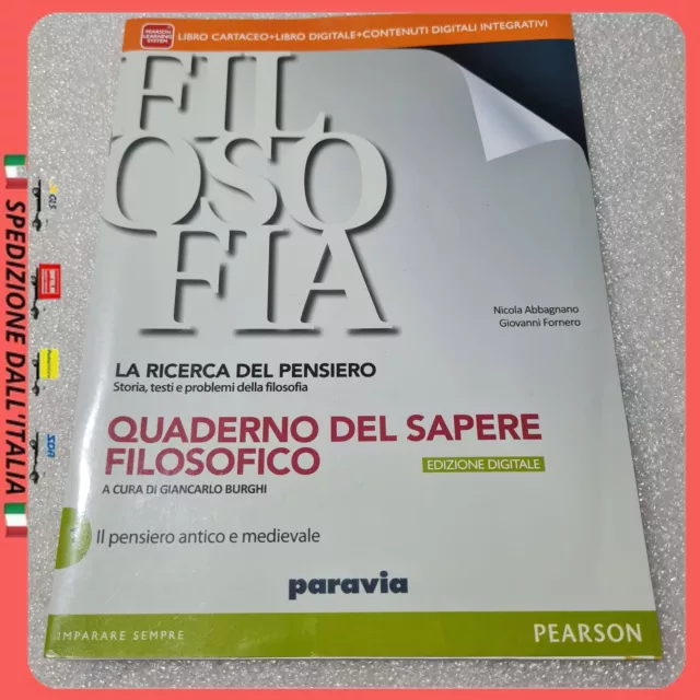 Libro Di Filosofia Equaderno Del Sapere Filosofico Burghi Per Scuola Superiore