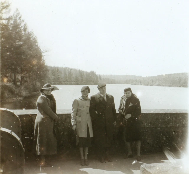 FRANCE Famille c1930 Photo originale Plaque Stereo P74L17n