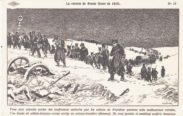 GRAVURE XIXE RETRAITE de Russie Napoléon Bonaparte French Invasion of