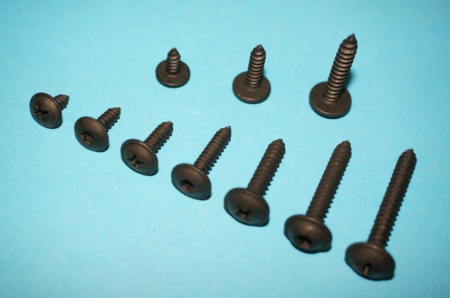 Blechschrauben Kreuzschlitz Torx Flachkopf Scheibe schwarz 3,9-4,8mm - Auswahl
