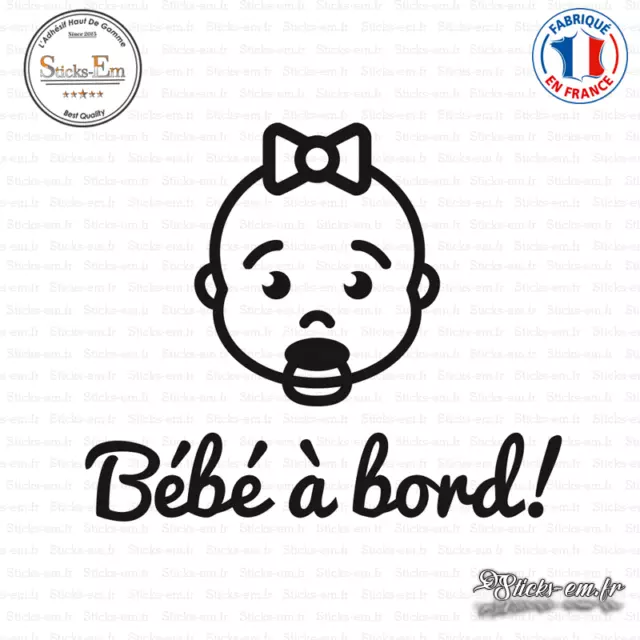 Sticker Bebe a bord visage fille Decal Aufkleber Pegatinas D-128