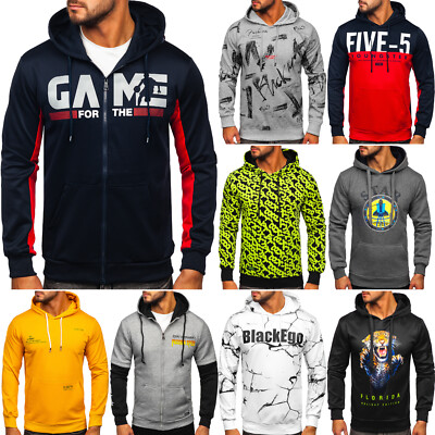 Con cappuccio Pullover Felpa Pullover Hoodie Cappuccio impresso Men Uomo Bolf motivo 