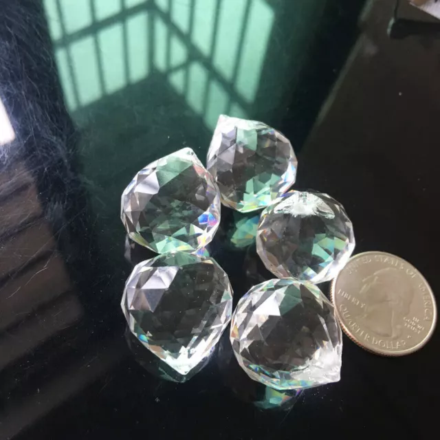 5Pc 20mm Crystal Glass Art Faceted Ball Prism Lamp Chandelier Suncatcher Pendant