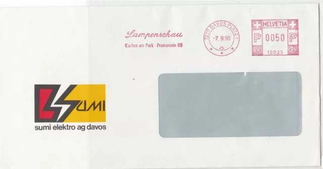Switzerland Commercial 1990 machine cancel stamp cover ref 21581