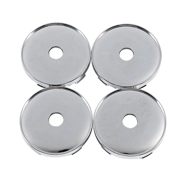 Set Of 4 Chrome Wheel Center Hub Universal Car Plastic 60mm Tyre Trims Q9Y5