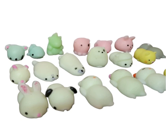 Nestling - Lot De 21 Squishies Kawaii Mochi, Animaux Mini, Lumineux Dans Le Noir, Anti-stress, Récompense Cadeau Enfant Fille