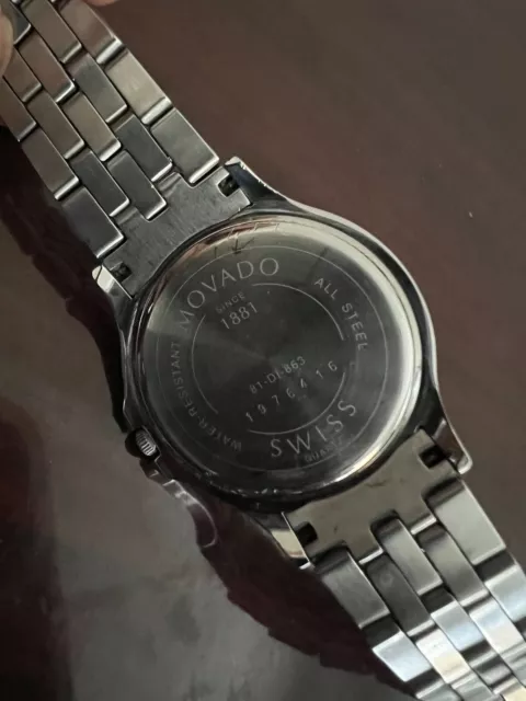 Movado Orologio Svizzero Quadrante Museo Nero Due Toni 81-D1-863 9