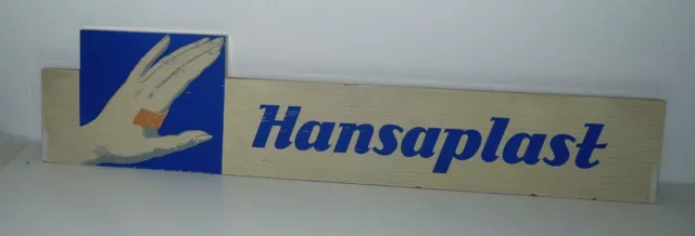 Holz-Schild Werbung  "Hansaplast" 70s Pflaster Holzschild Deko Sammler Reklame