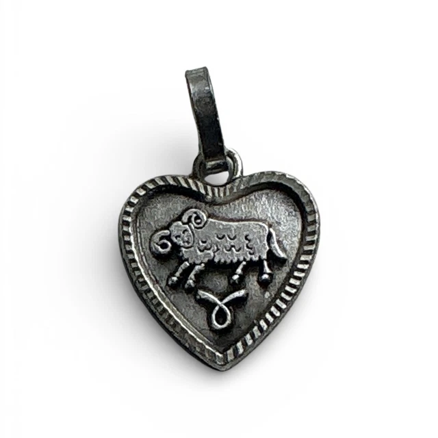 Pendentif Astrologique Bélier - Métal Argenté - Médaillon De Naissance