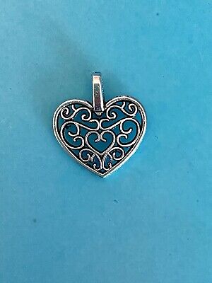 Filigree Heart in a Heart Tibetan Alloy Charms Antique Silver or Antique Gold