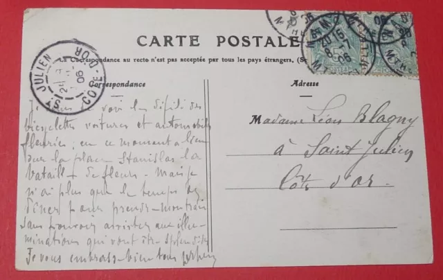 1906 Cpa Postcard Nancy Lorraine Place Stanislas Grilles Jean Lamour 54 2