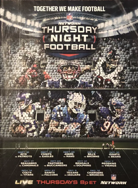 PRINT AD 2013 NFL Network Thursday Night Football Schedule Promo Advertisement