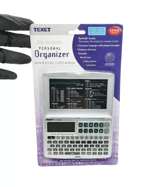 Texet Personal Organizer Model Number DB-9000BL With Backlight Display