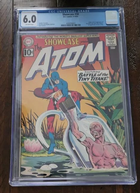 Showcase #34  Origin & 1st appearance Silver Age Atom CGC 6.0 KEY 🔑 OW PAGES
