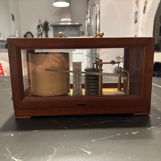 A French barograph, signed and numbered on the base-plate