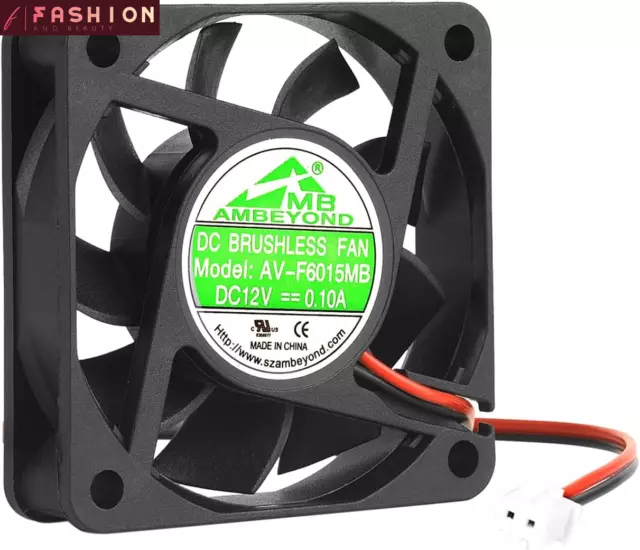 60mm By 60mm By 15mm 6015 12v Dc 0.10a Ball Bearing Brushless Cooling Fan 2pin A