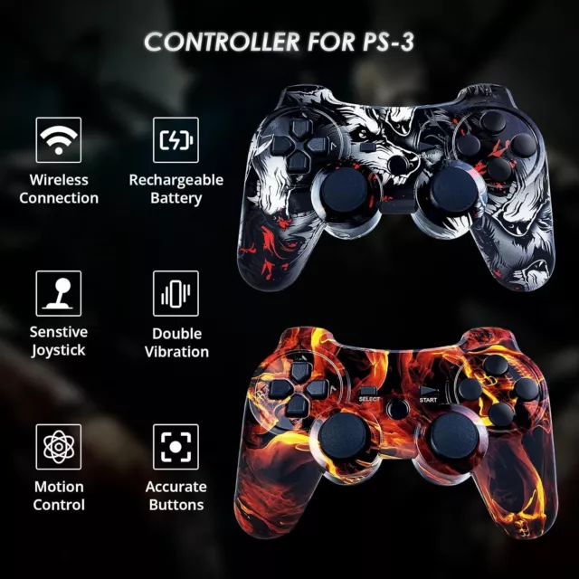 Controller wireless PS3 2 Joystick dualshock gamepad bluetooth senza fili joypad