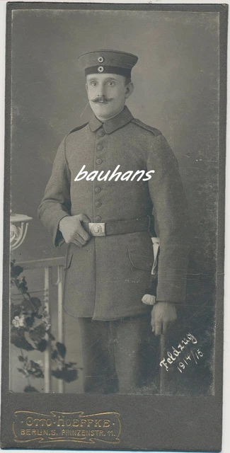 CDV Portrait -Berlin-Soldat-Feldgrauer (t380)