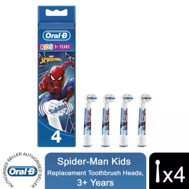 Cabezales de cepillo de dientes de repuesto Oral-B para niños extra suaves - Spiderman, paquete de 4