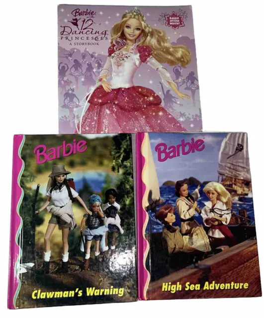 Barbie & Friends Book Club Lot of Two Hardcover Pink Books 1998 And Soft Cover