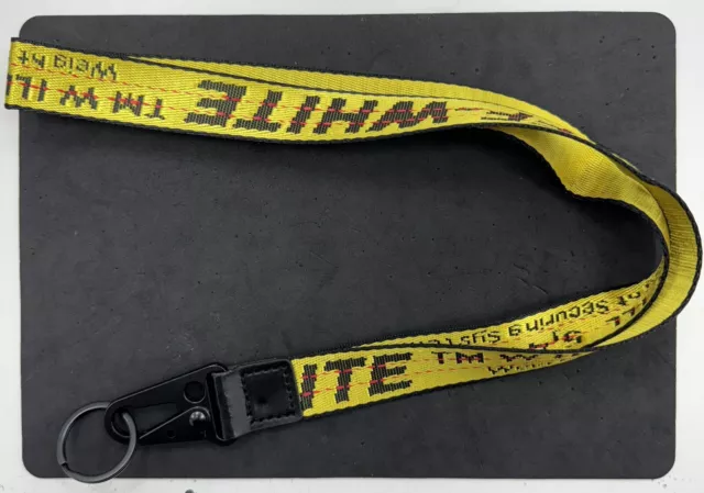 Off White Industrial Keychain  Lanyard Yellow / Black NEW