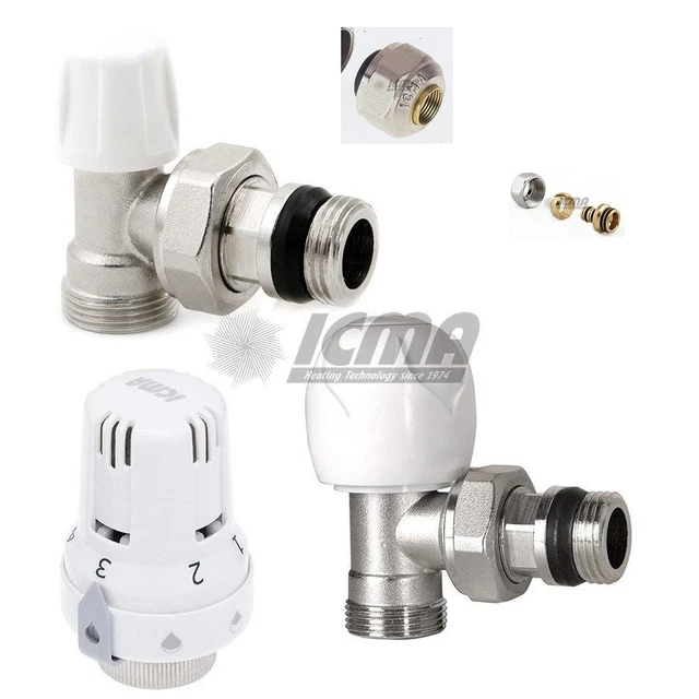 Kit Vanne Thermostatique La Equipe 1/2 Tête Vanne Avec + Adaptateurs icma