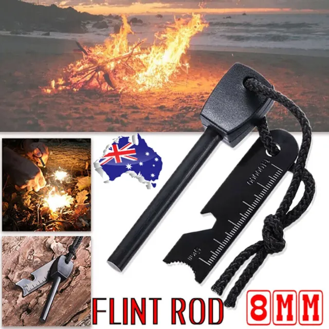 Magnesium Fire Starter Flint Rod Stone Lighter Emergency Survival Camping Hiking