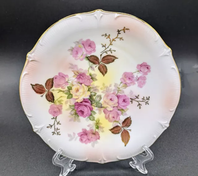 VTG SCHUMANN Bavaria, Arzberg, Germany "SUNSET ROSE" 7" Plate EUC