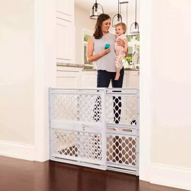 26-42"W Supergate Baby Safety Gate Walk Thru Pet Fence In/Outdoor Security Door