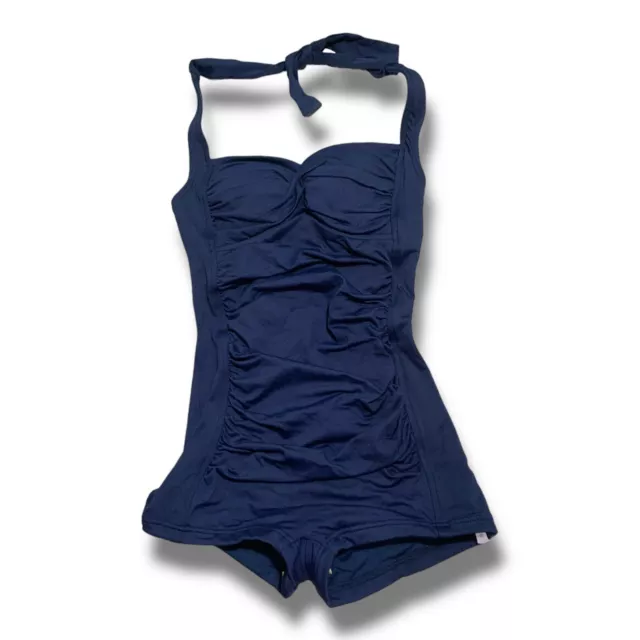 Seafolly Women's Twist Front Soft Cup Boyleg One Piece Swimsuit Indigo US 6 NWT