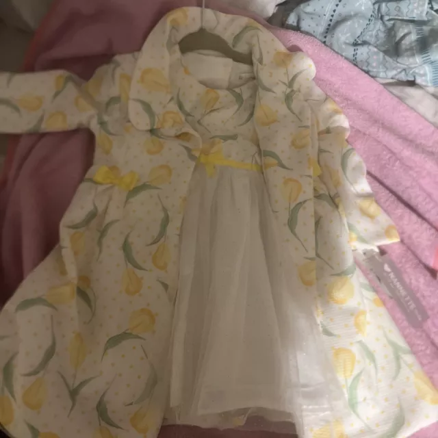 nannette baby dress 2 Pc Set yellow  Flower Pet Coat/dress